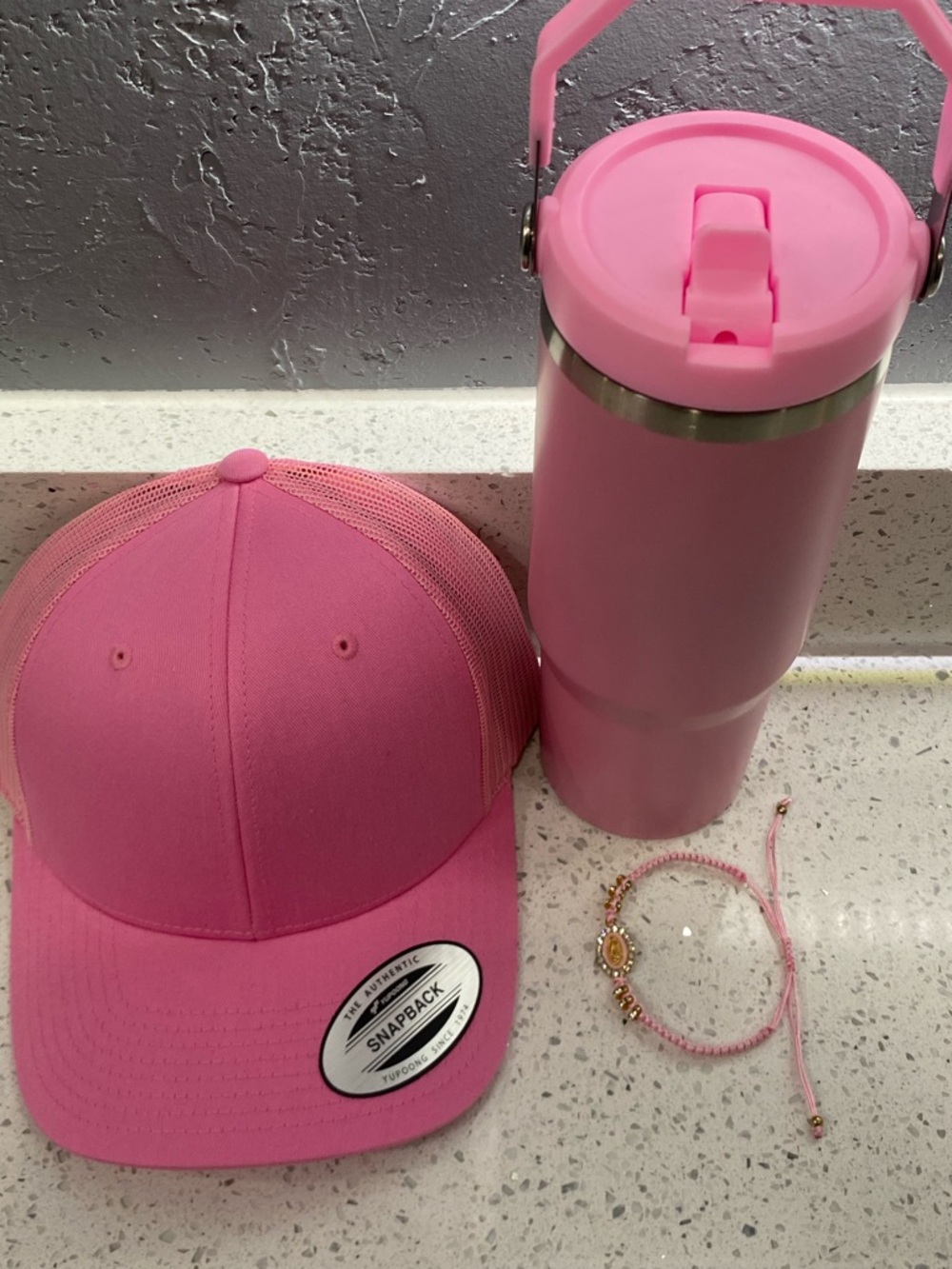 Pretty in Pink Bundle! 30oz Insulated Tumbler, Trucker Hat & Bracelet